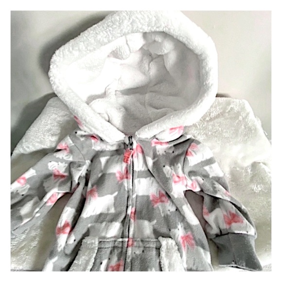 Carter's Baby Girl Pink Dogs 2-Way Zip-Up Footie Coverall main image 1